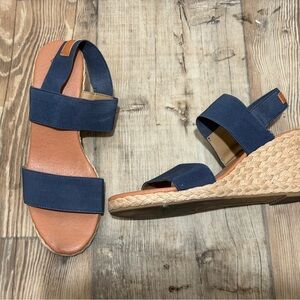 Tommy Bahama Navy Blue Wedge Sandals